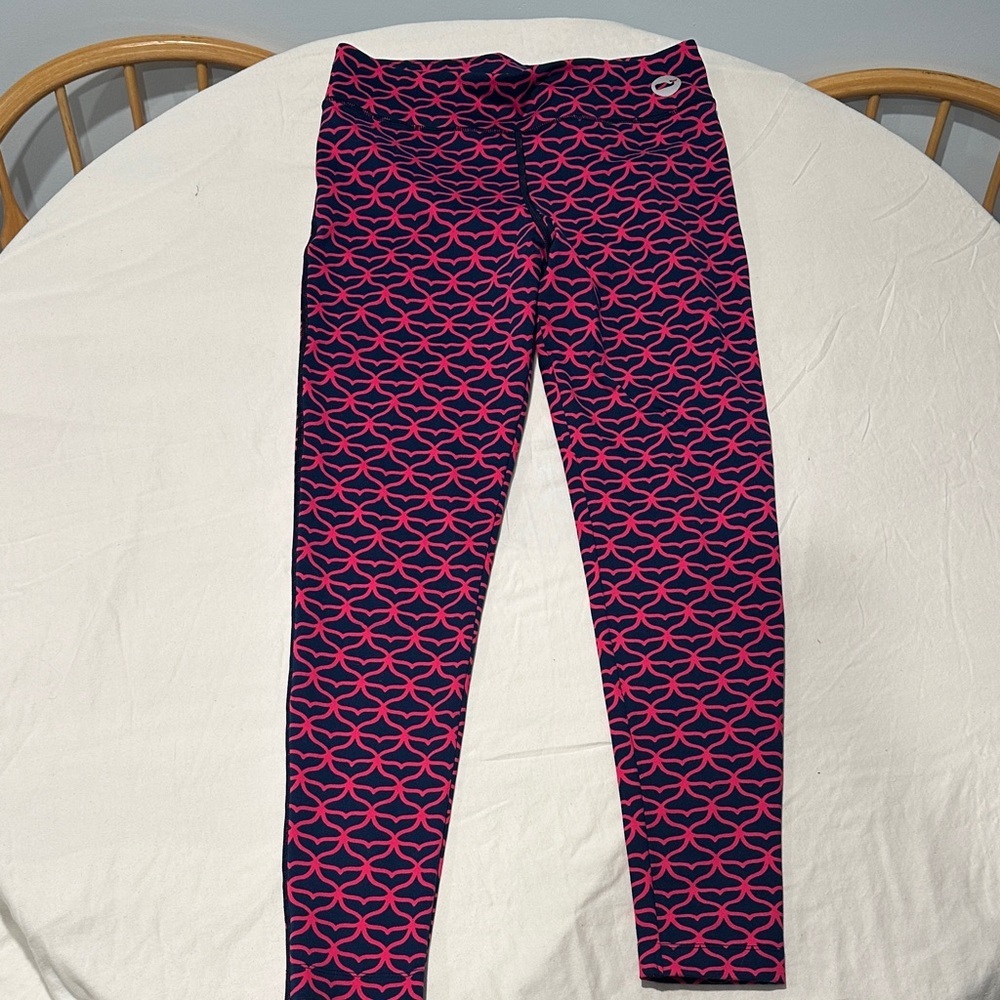 Vineyard Vines Performance Leggings XL Navy Pink Geometric Whale Print